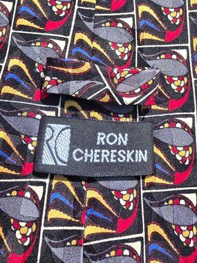 Ron Chereskin 100% silk vintage abstract 4x60 tie Handmade